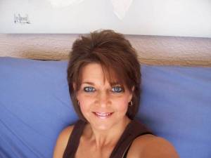 Jackie on Lanai with blue background