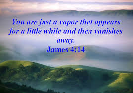 you are just a vapor and then vanish James 4,14